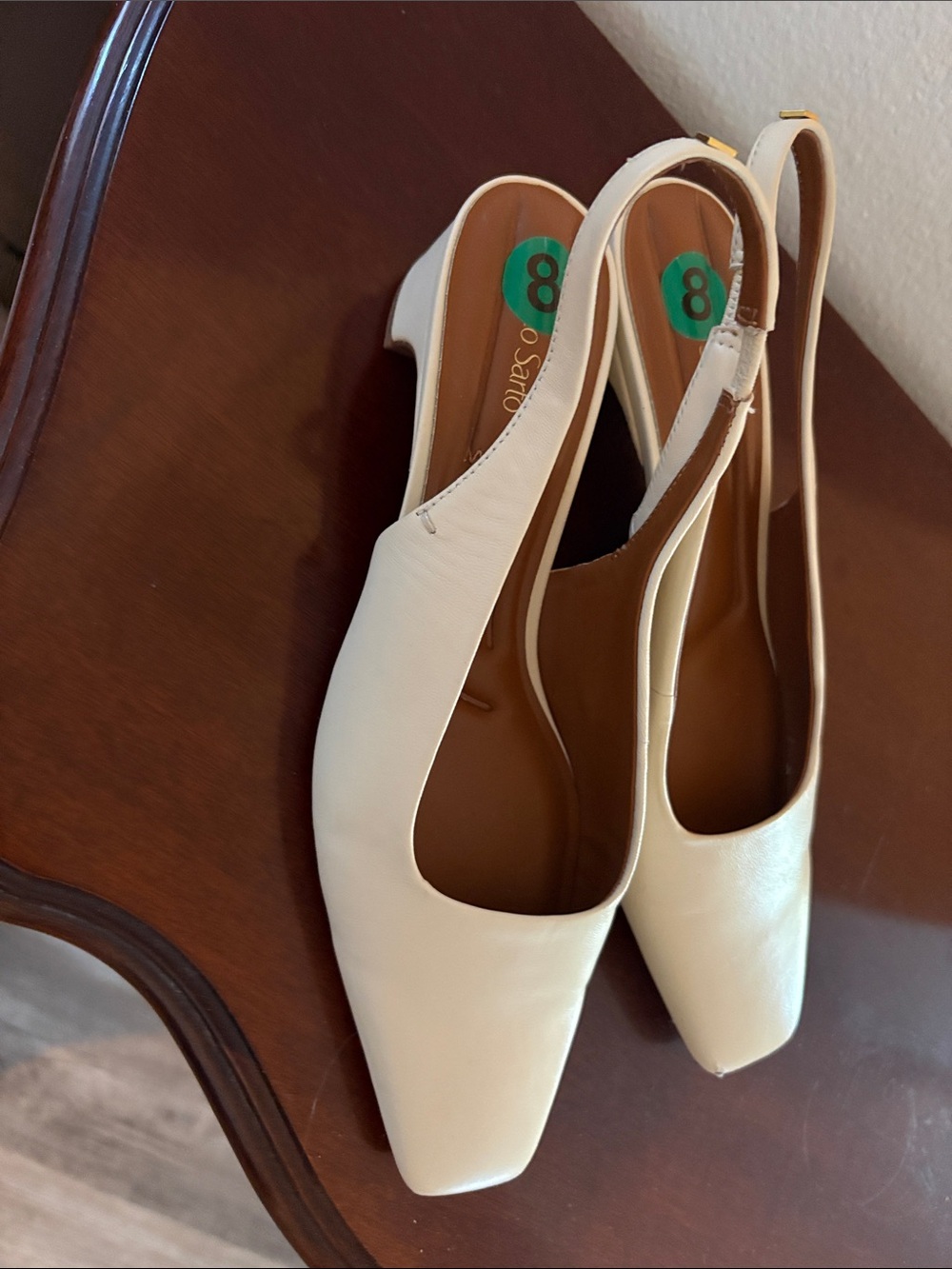Franco Sarto Ivory Slingback Square-Toe Flats - Picture 3 of 4